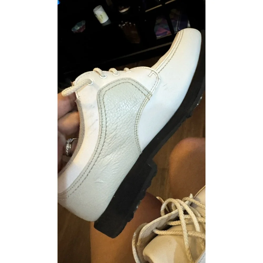Footjoy Womens‎ GreenJoys Size 7M Golf Shoes #48704 Soft Spikes Leather